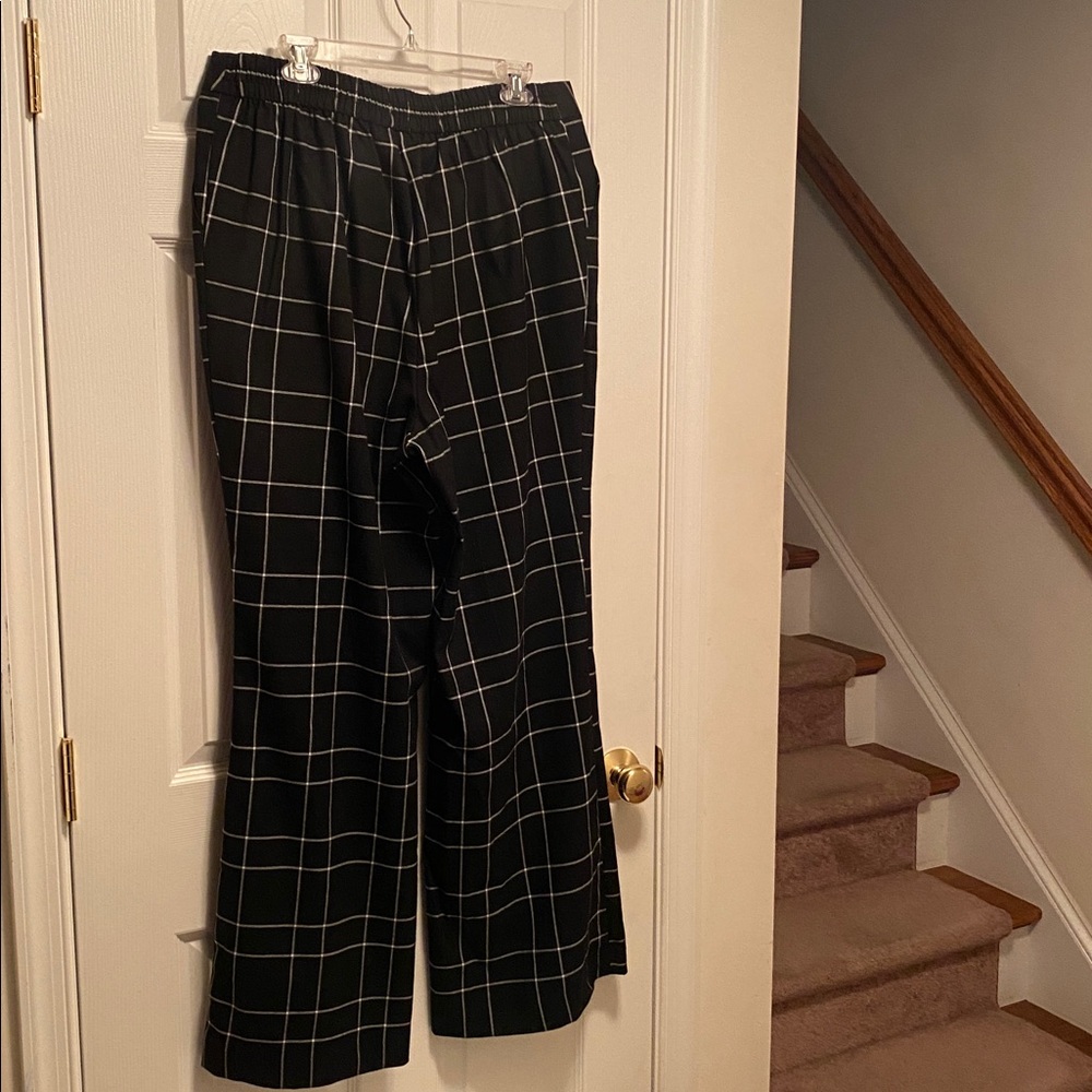 Worthington Black and White Plaid Wide Leg Pants…size XL - Picture 2 of 5